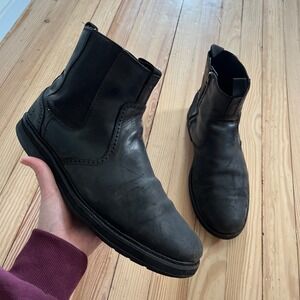 Timberland Stormbuck Mens Black Leather Waterproof Wingtip Chelsea Boots size 11